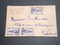 FRANCE / DAHOMEY - Enveloppe En Recommandé De Ouidah Pour Porto Novo 1944 , Affranchissement Plaisant - A Voir - L  3581 - Brieven En Documenten