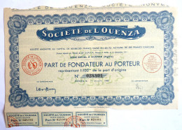 ACTION SOCIETE DE L'OUENZA Algerie  -  1948 TITRE 028801 - Africa