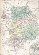 CARTE GEOGRAPHIQUE 1880 FRANCE DEPARTEMENT DE SEINE ET MARNE PLAN DE MELUN PAR MALTE BRUN - Cartes Géographiques