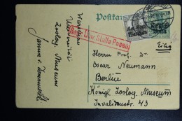 German Post In Poland Postcard Russish Polen And Stamp Gen. Gouv. Warschau Mix. Warsaw To Berlin Censor Posen - Occupation 1914-18