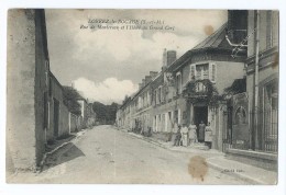 1111 - Lorrez Le Bocage - Rue De Montereau Et L Hotel Du Grand Cerf - Semeuse 10 C - Convoyeur Egreville à Montereau - Lorrez Le Bocage Preaux