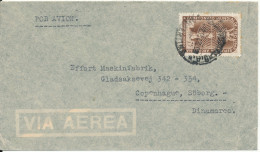Argentina Air Mail Cover 1949 Sent To Denmark Single Franked - Luftpost