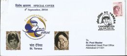 Saint Mother Teresa India Canonization Special Cancellation By India Post ,Special Cover, Inde,As Per Scan - Madre Teresa