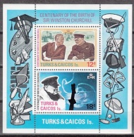 TURKS AND CAICOS   SCOTT NO. 298A    MNH     YEAR  1974    SOUV. SHEET - Turcas Y Caicos