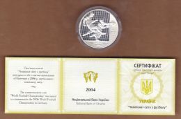 AC - UKRAINE - FIFA 2006 WORLD FOOTBALL CHAMPIONSHIP IN GERMANY COMMEMORATIVE SILVER COIN PROOF - UNCIRCULATED IN BOX - Ucraina