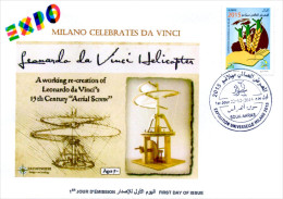 DZ 2014 FDC World Expo Milan 2015 Milano Expo - Da Vinci De Vinci Italia Italy Exposition Helicopter - 2015 – Milano (Italia)