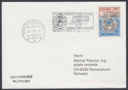 Monaco 1991, Cards Monte Carlo To Romanshorn W./special Postmark "5th Int.metteing Of Philatelist Herculis 1991" - Entiers Postaux