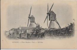 CPA Moulin à Vent écrite Saumur - Windmills