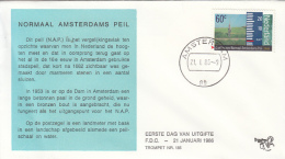 50016- NORMAL WATER LEVELS IN AMSTERDAM, COVER FDC, 1986, NETHERLANDS - Briefe U. Dokumente