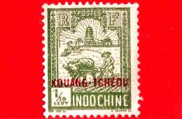 KOUANG TCHEOU - INDOCINA - Usato - 1927 - Aratore E Torre Di Confucio -  1⁄10 - Usados