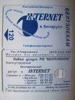 INTERNET Globe Blue Chip (oval) Phone Card From BELARUS Weißrussland 120 Units Carte Karte Old, Beltelecom - Belarus