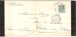 Lettre De BARCELONA Pour CHALON SUR SAONE_ 1881_ Avec Ambulant CETTE - Cartas & Documentos