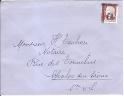 ALGER Pour CHALON/SAONE _ Affranchissement Timbre Marianne De DECARIS Surchargé EA Non Oblitéré - Lettres & Documents