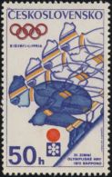 Czechoslovakia / Stamps (1972) 1939: XI. Olympic Winter Games Sapporo 1972 (Downhill Skier Skiing) Painter: Ivan Strnad - Winter 1972: Sapporo