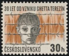 Czechoslovakia / Stamps (1972) 1942: 30 Years Since Establishment Of Terezin Ghetto (1942) Painter: Jaroslav Lukavsky - Judaisme