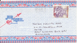 New Zeland Air Mail Cover Sent To England 24-9-1990 Single Franked - Luftpost