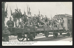 +++ CPA - Militaria - BRAINE LE COMTE - Soldats Belges Rgt Guides Partant à La Guerre - Armée - 1914 Train - Armes  // - Braine-le-Comte