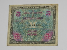 5 Fünf Mark - Allied Occupation WWII - ALLEMAGNE - Série 1944  **** EN ACHAT IMMEDIAT **** - 5 Mark