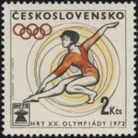 Czechoslovakia / Stamps (1972) 1958: XX. Summer Olympic Games Munich 1972 (Sport Gymnastics); Painter: Anna Podzemna - Gymnastics