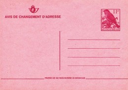 AP - Entier Postal - Carte Postale Avis De Changement D'adresse N°28 III N - Oiseaux Indigènes - 11,00 Fr Bordeau - Fauv - Addr. Chang.