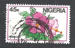 NIGERIA  1986 DEFINITIVES YVERT 495FLOWER HIBISCUS USED - Nigeria (1961-...)