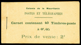 ** N°1b, Mauritanie: 40 Timbres, 5c Vert-jaune (N°20) Sur Papier Couché, TB (certificat)  ... - Autres & Non Classés