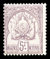 ** N°21, 5F Lilas Sur Lilas-pâle, Fraîcheur Postale, SUP (certificat)   Qualité: **   Cote:... - Unused Stamps