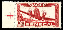 ** N°30a, 100F Rouge-carmin: Centre Omis, Bord De Feuille Latéral Avec Croix De Repère,... - Airmail