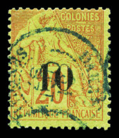 O N°4, 10 Sur 20c Brique Sur Vert, Frais, TTB (signé Brun/certificat)   Qualité: O   Cote: 750... - Used Stamps