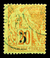 O N°1, 5 Sur 20c Brique Sur Vert, TB (signé Calves)   Qualité: O   Cote: 240 Euros - Used Stamps