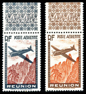 ** N°2a/3a, Chiffres De La Valeur Omis Sur 3F65 Bleu Et Rouge-carmin, 6F65 Brun Et Rouge, Haut De Feuille, SUP... - Airmail