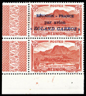 ** N°1a, 50c Rouge Surchargé 'ROLAND GARROS' Tenant à Non Surchargé En Paire Coin De... - Airmail