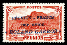 * N°1, 50c Rouge Surchargé 'REUNION-France Par Avion ROLAND GARROS', TTB (signé... - Airmail
