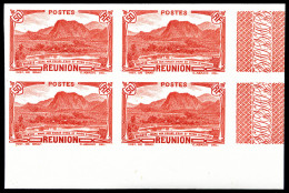 ** N°136a, 50c Rouge Non Dentelé En Bloc De Quatre Coin De Feuille, SUP (certificat)   Qualité:... - Unused Stamps