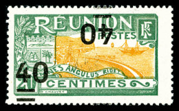 ** N°97b, 40 S 20c Vert Et Orange: Double Surcharge Dont Une Renversée, SUP (signé... - Unused Stamps