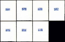 (*) N°19/25, Série Tchad Au Rhin: Ensemble De 7 épreuves D'Artiste En Bleu Outremer Sur Papier... - Unused Stamps