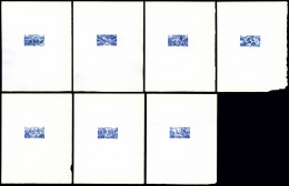 (*) N°54/60, Série Tchad Au Rhin: Ensemble De 7 épreuves D'Artiste En Bleu Outremer Sur Papier... - Neufs