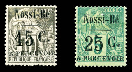 * N°13/14, 15c Sur 10 Noir S Lilas Et 25c S 5 Vert, Les 2 Ex TB   Qualité: *   Cote: 440 Euros - Unused Stamps