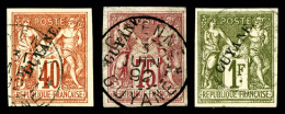 O N°13/15, 40c Rouge-orange, 75c Carmin Et 1F Olive, Les 3 Valeurs TTB (signés Brun/certificat)  ... - Unused Stamps