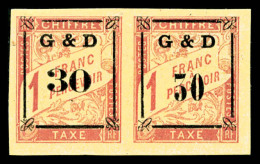 * N°14a, 30 S 1f Rose Sur Paille, Surcharge 'b' Tenant à Normal, Fraicheur Postale, SUP (certificat)  ... - Timbres-taxe