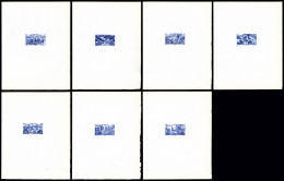 (*) N°6/12, Série Tchad Au Rhin En 7 épreuves D'Artiste En Bleu Outremer Sur Papier... - Airmail