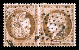 O N°58c, 10c Brun Rose En Paire Tête-bêche Horizontale, Charnière Forte, TTB (certificat)  ... - 1871-1875 Ceres
