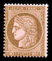 ** N°54, 10c Brun Sur Rose, Fraîcheur Postale, SUP (certificat)   Qualité: ** - 1871-1875 Cérès