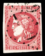 O N°49, 80c Rose Obl GC, TTB (signé Calves/Scheller)   Qualité: O   Cote: 320 Euros - 1870 Bordeaux Printing