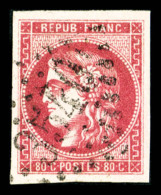 O N°49, 80c Rose, Quatre Belles Marges, TTB (certificat)   Qualité: O   Cote: 320 Euros - 1870 Bordeaux Printing