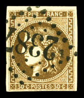 O N°47, 30c Brun Oblitération GC '2387' (Monaco), Léger Défaut Mais Rare (signé... - 1870 Uitgave Van Bordeaux
