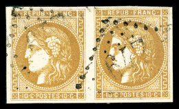 O N°43A, 10c Bistre En Paire, TB   Qualité: O   Cote: 200 Euros - 1870 Bordeaux Printing