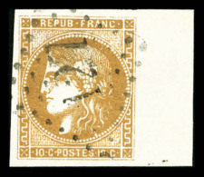 O N°43A, 10c Bistre Rep 1, Bord De Feuille Latéral, SUP   Qualité: O - 1870 Bordeaux Printing