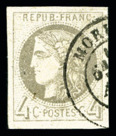 O N°41Bd, 4c Gris-foncé, Jolie Pièce, TTB (certificat)   Qualité: O   Cote: 600 Euros - 1870 Bordeaux Printing