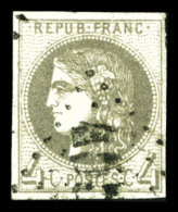 O N°41Bc, 4c Gris-noir, Très Jolie Nuance, TTB (certificat)   Qualité: O   Cote: 2750 Euros - 1870 Bordeaux Printing